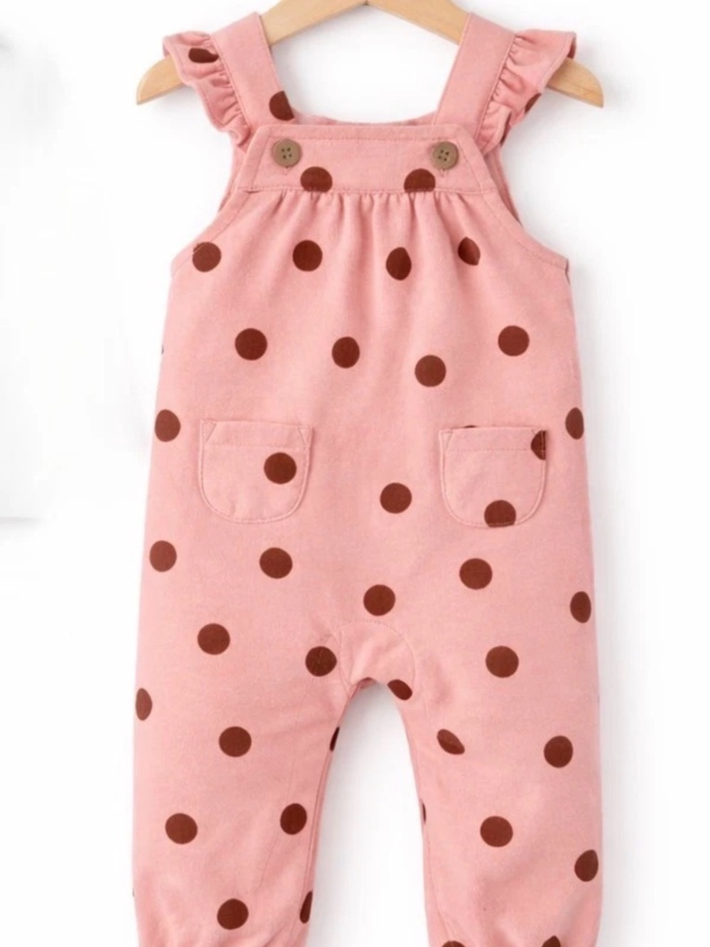 Carter's Baby Girls' Polka Dots Overalls 3 Months Pink W/ruffles